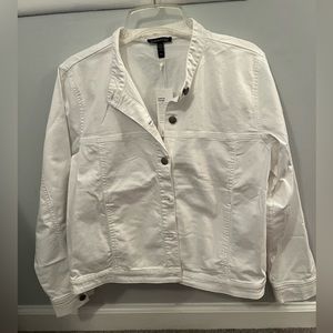 New - Medium - White Standard Denim Jacket